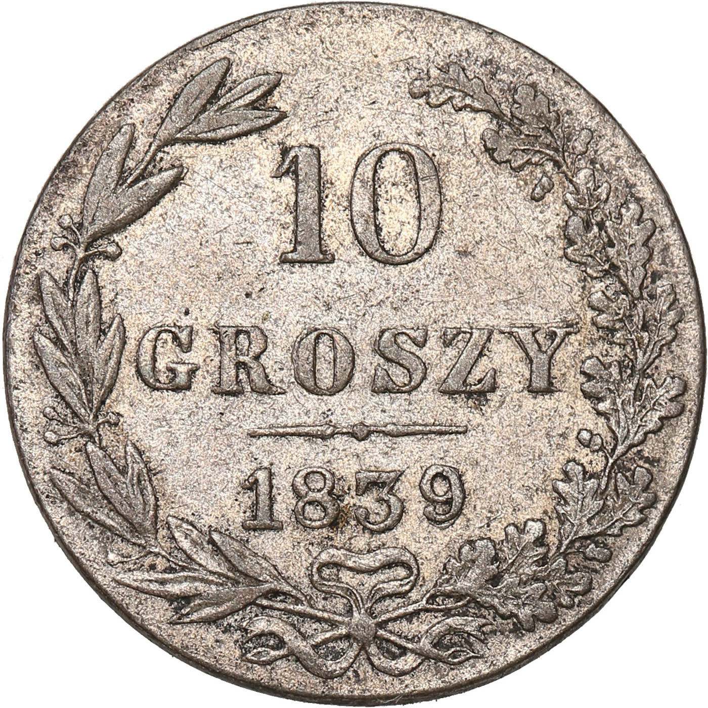 Polska XIX w./Rosja. Mikołaj I. 10 groszy 1839 MW, Warszawa